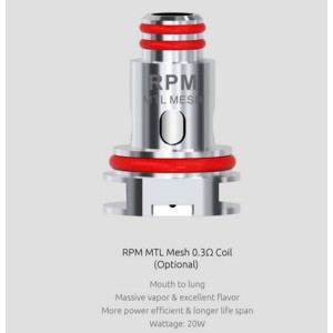 Smok RPM 0.3 ohm Mesh MTL Coil изпарителна глава Smok RPM 0.3 ohm Mesh MTL Coil изпарителна глава